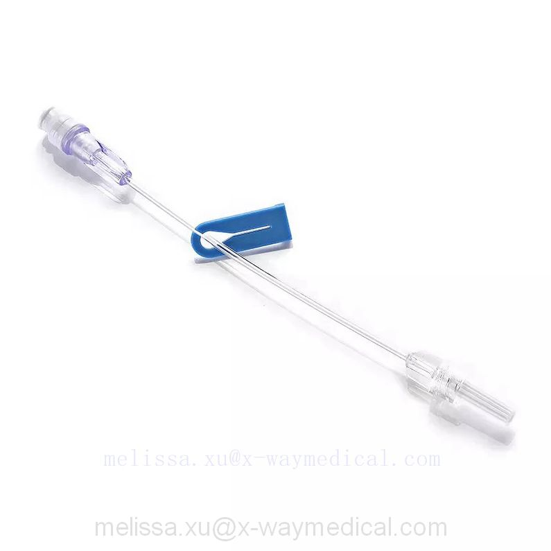 triple lumen IV infusion administration  connecting tubing extension valve wtih needle free adapter and slide clamp