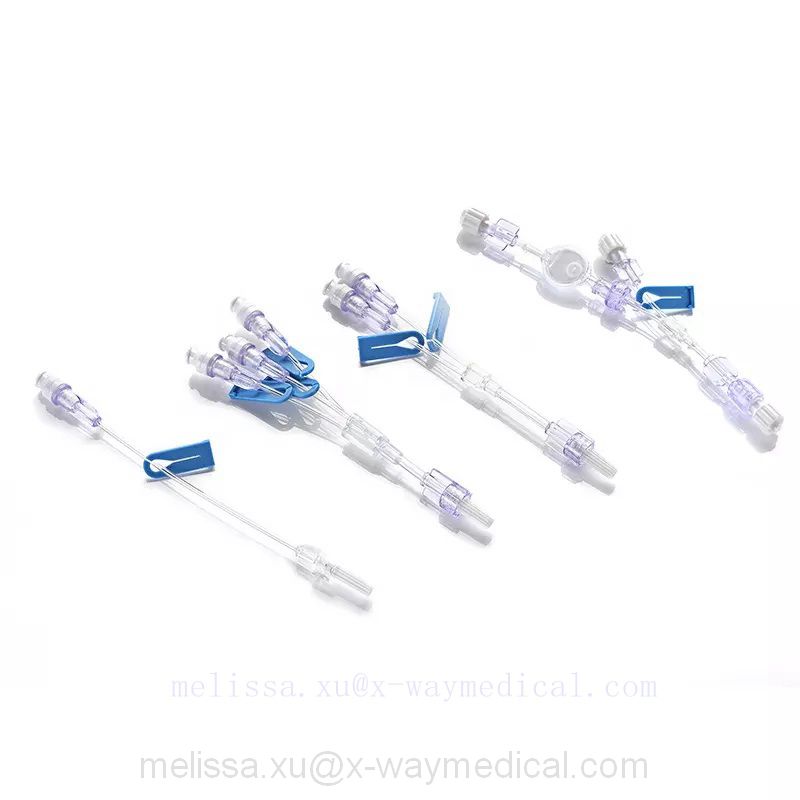 Double lumen administration connection tube extension valve wtih needle free adapter and slide clamp
