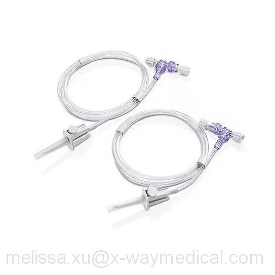 150cm extension tubing with T check valves connector, Connecting tube with air vented spike for GT Medrad Stellant 12 hours Angiographic syringes