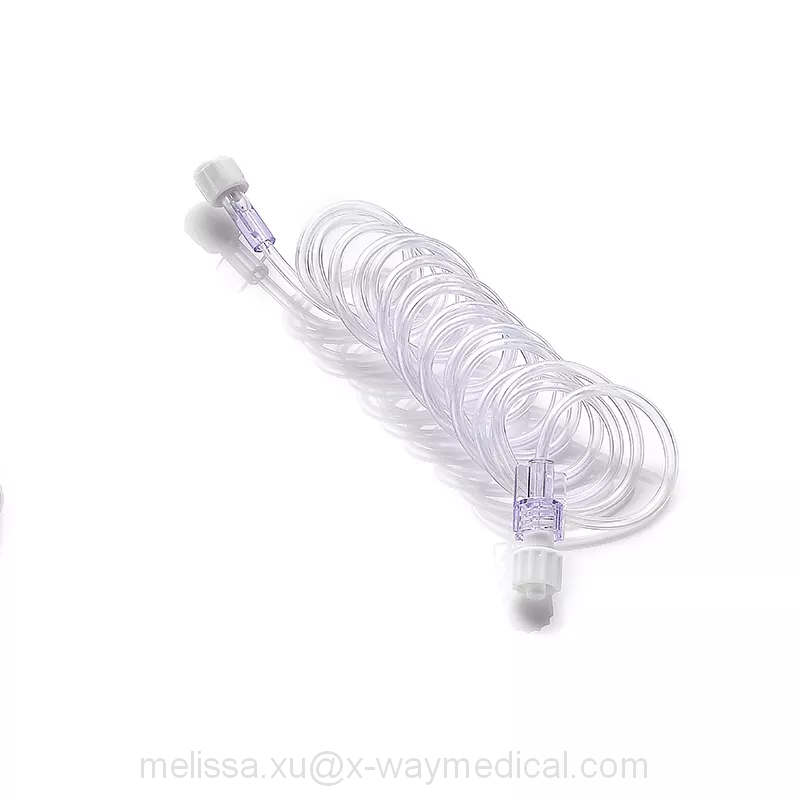 CT 1500mm 60 inch Low Pressure Spiral Y Tubing with single or Dual Check Valves, Radiology Angiography High Pressure 60” Coiled Patient Lines Tubing