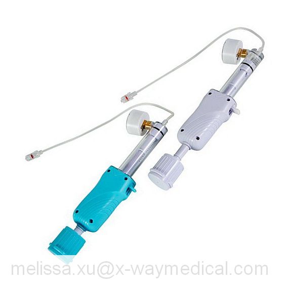 Medical Mechanical display gauge 20ml 30Bar PCI balloon catheter inflation deflation device, high pressure expansion dilation tool