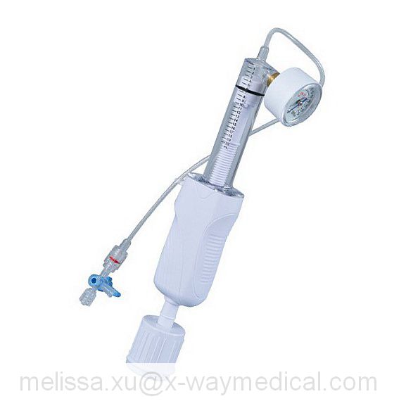 Medical Mechanical display gauge 20ml 30Bar PCI balloon catheter inflation deflation device, high pressure expansion dilation tool