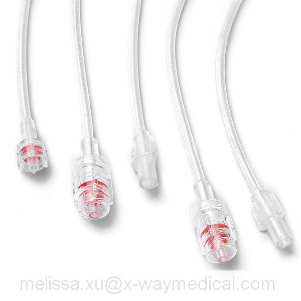 Flexcil High pressure contrast injection line connecting tubing, 1200psi braided rotary female male luer lock lab procedures extension tube