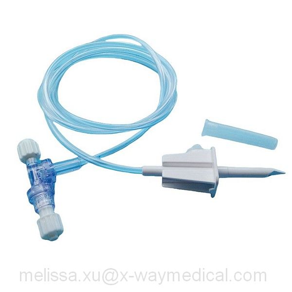 Vented spike head Large bore tubing, faster easier contrast aspiration suction extension tube, connection pipe with male luer lock