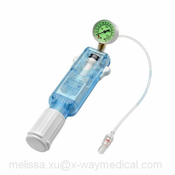 Medical Mechanical display gauge 20ml 30Bar PCI balloon catheter inflation deflation device, high pressure expansion dilation tool