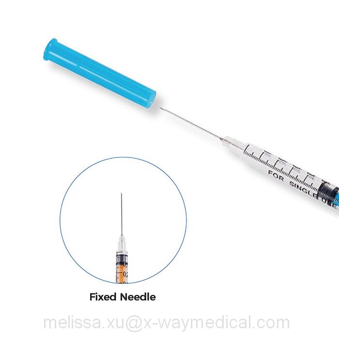 Medical Sterile Syringes fixed Needles for Single Use, 1ml skin test puncture injection syringe with needles