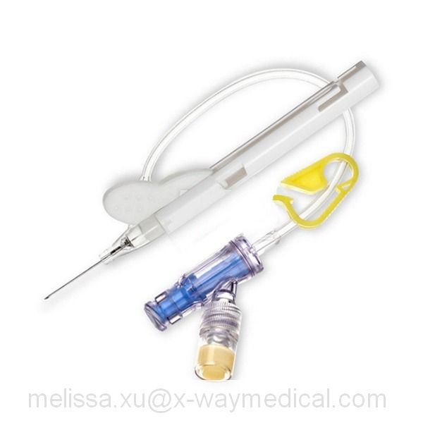 Safety Positive Pressure IV infusion Catheter Needle, Clinical DEHP free injection cannula with side wing