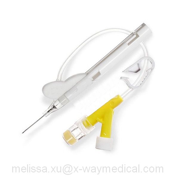 Safety Positive Pressure IV infusion Catheter Needle, Clinical DEHP free injection cannula with side wing