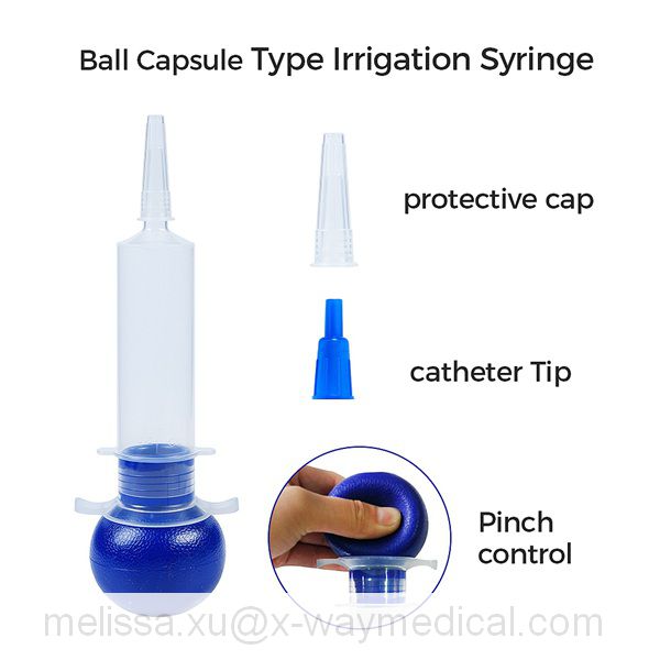 Ring and Bulb ball capsule Irrigation syringe, hemorrhoids anus cleaning flushing syringe, catheter fast filling device