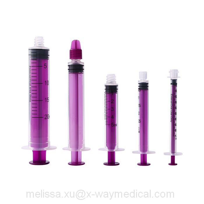 Latex free Oral Enteral Oral Syringe, male luer lock drug or food feeding delivery syringes