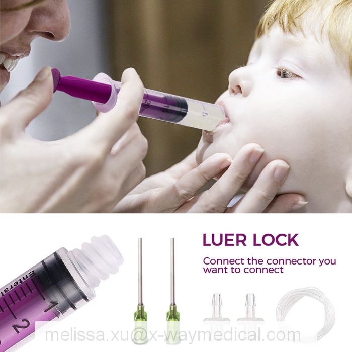 Latex free Oral Enteral Oral Syringe, male luer lock drug or food feeding delivery syringes