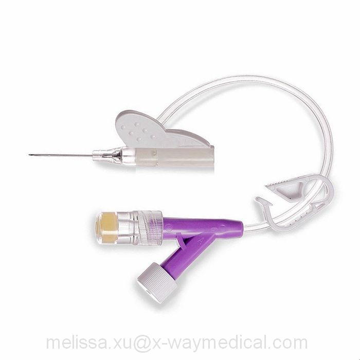 Safety Positive Pressure IV infusion Catheter Needle, Clinical DEHP free injection cannula with side wing