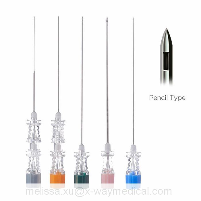Anaesthesia Spinal needle tip with pencil point and 20G introducer, subarachnoid spine puncture injection needles 22G – 27G 90mm to 220mm