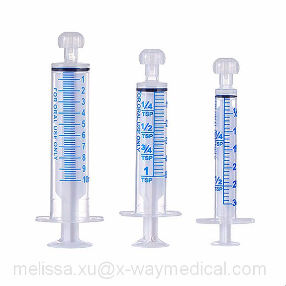 Latex free Oral Enteral Oral Syringe, male luer lock drug or food feeding delivery syringes