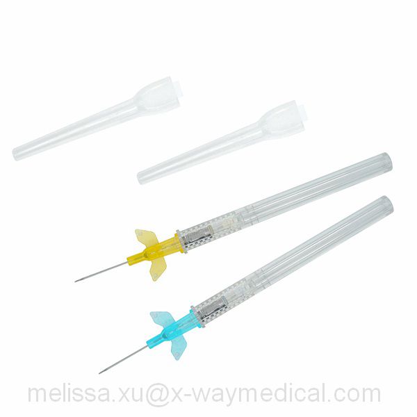 Safety Positive Pressure IV infusion Catheter Needle, Clinical DEHP free injection cannula with side wing