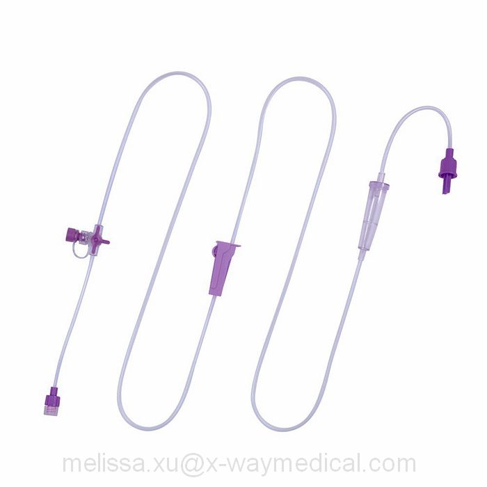 Intravenous infusion therapy parenteral pabulum nutrition enteral feeding tubing set, nourishment nutrient mixture feed tube device with En Fit connector