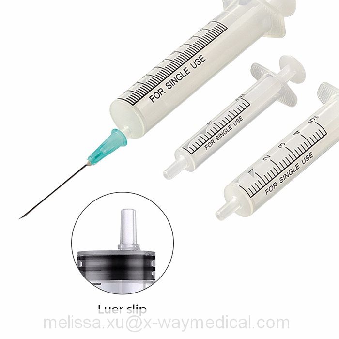 1ml 2ml 3ml 5ml 10ml 20ml 2-Parts 3-Parts luer lock slip sterile Syringes, economic drug injection syringe with without hypodermic needles