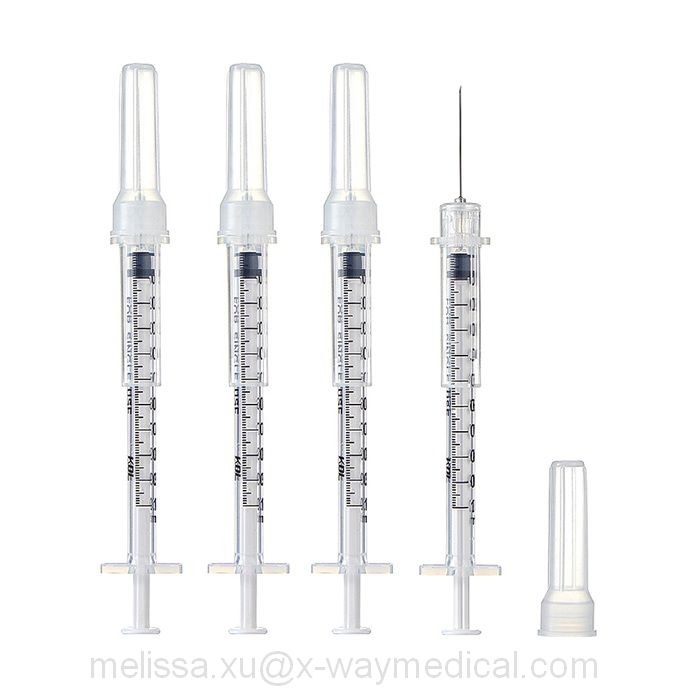 Disposable Retractable Insulin Syringe, 0.5ml 1ml 0.3ml 27g -31g U-40 U-100 safety cap protection injection syringe needle