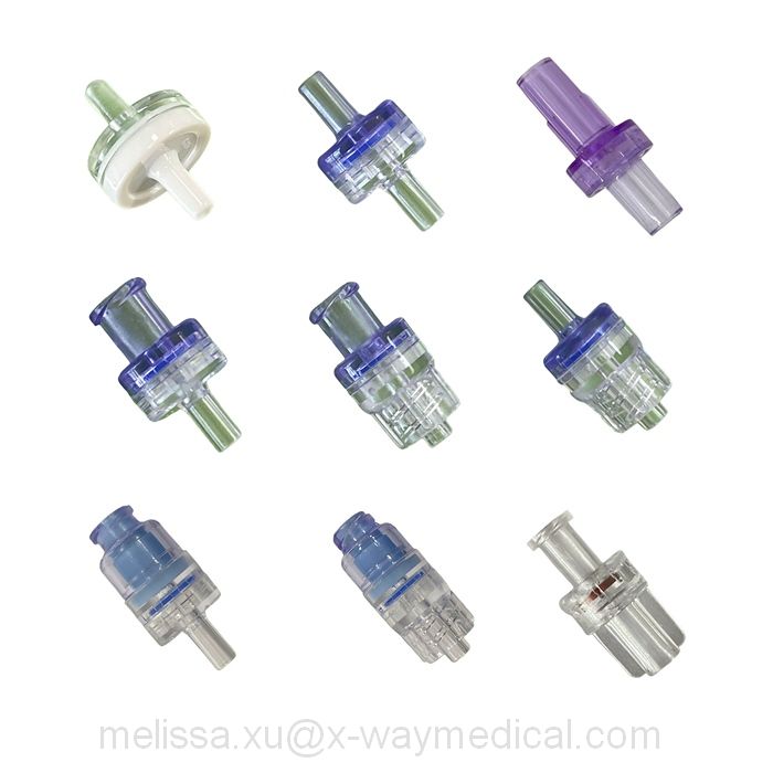 Male female luer lock to tube check valve connector for connecting tube, 2.4mm 3.0mm OD anti-reflux back flow prevention adapter valve