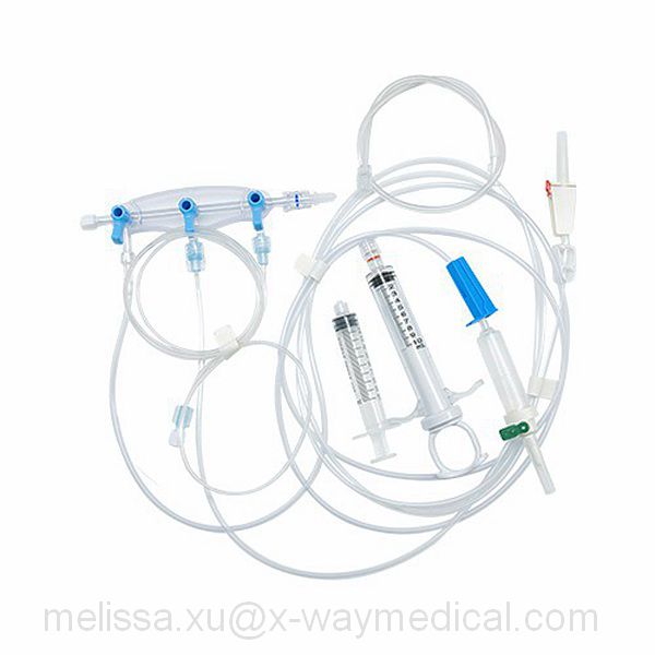 Angiographic kits, patient arterial pressure contrast media and administer intravenous monitoring manifold tubing set