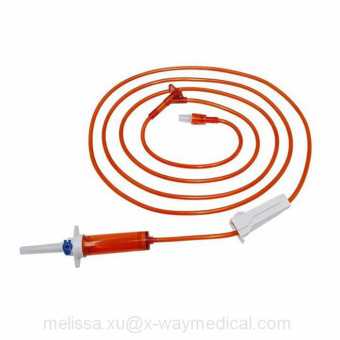 Latex DEHP free light sensitive drugs Oncology infusion set, Light resistant drip chamber iv intravenous tubing kit system