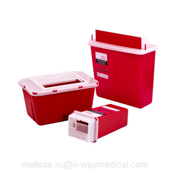Clinical danger Waste Sharp Container, hospital 5 Quart mail box lid needle syringe collection storage box