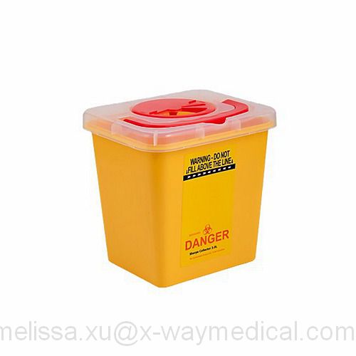 Clinical danger Waste Sharp Container, hospital 5 Quart mail box lid needle syringe collection storage box