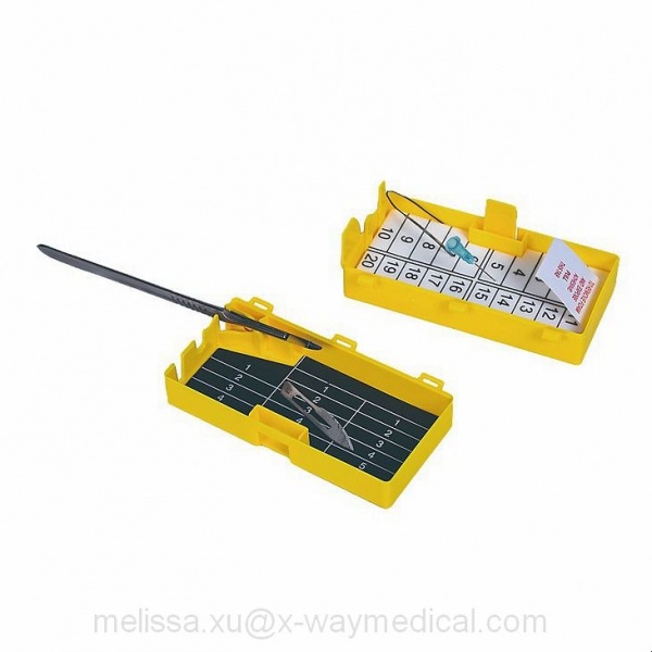 Disposable Sharps organization counting magnetic board box, contaminated sutures blades needles management station