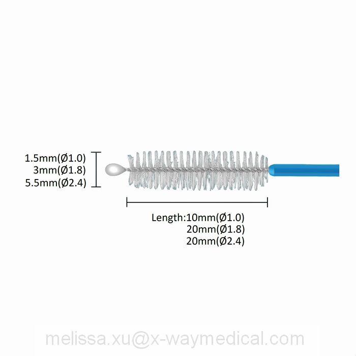 Single double ended 1.5mm 3.0mm 5.0mm Endoscopic channel Cleaning brush, Endoscopy pliers tube entocoele and valve brush cleaner