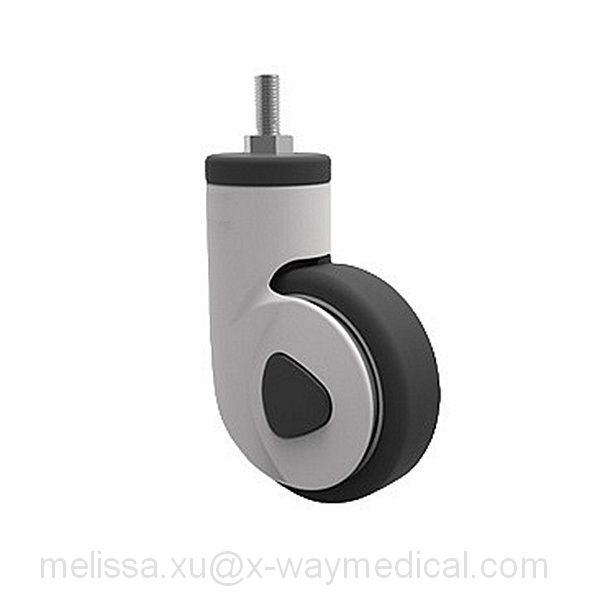 Flexible Single Wheel double pedal caster, Nylon precision silent bearing Directional Swivel caster with total brake truckles trundles