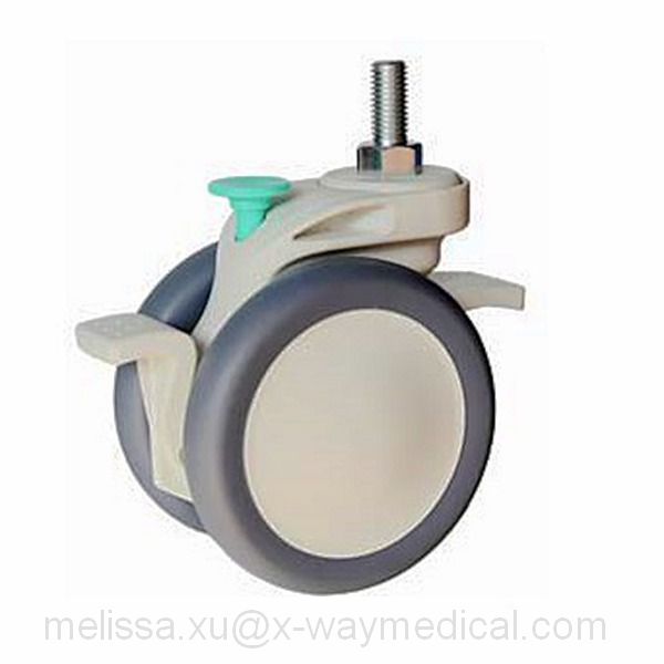 120mm Double-pedal reset caster, no noise soft double Swivel Caster for Analysis Instruments and Medical Hospital Worktable, B-Ultrasonic Scanner