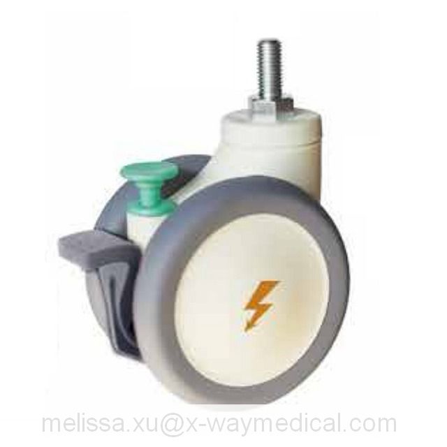 120mm Double-pedal reset caster, no noise soft double Swivel Caster for Analysis Instruments and Medical Hospital Worktable, B-Ultrasonic Scanner