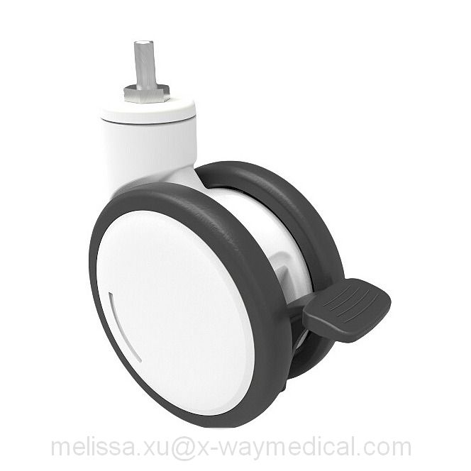 Heavy loading Nylon PA6 Medical Caster, hospital bed chemical low resistance double wheel trundles for Stretcher trolley