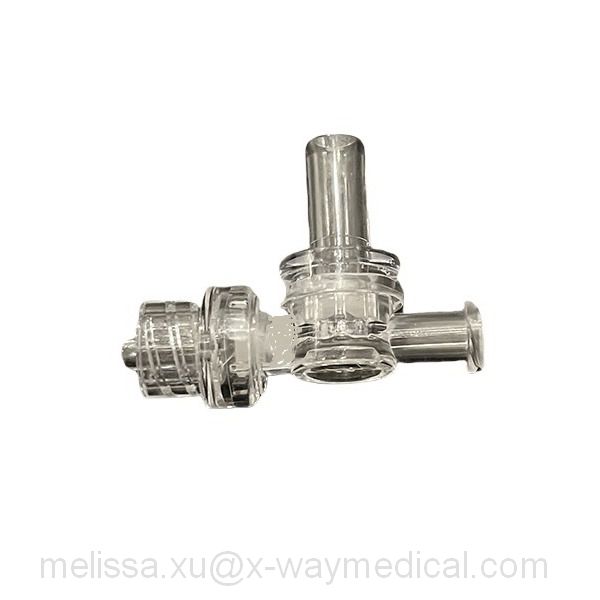 Double check valve T connector three way connectors, female male luer lock to tube recirculation T valve with 2 non-return T-connector valves 