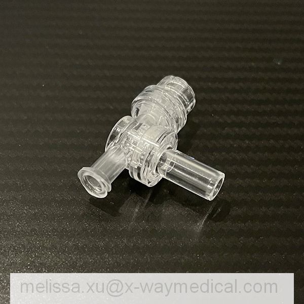 Double check valve T connector three way connectors, female male luer lock to tube recirculation T valve with 2 non-return T-connector valves 