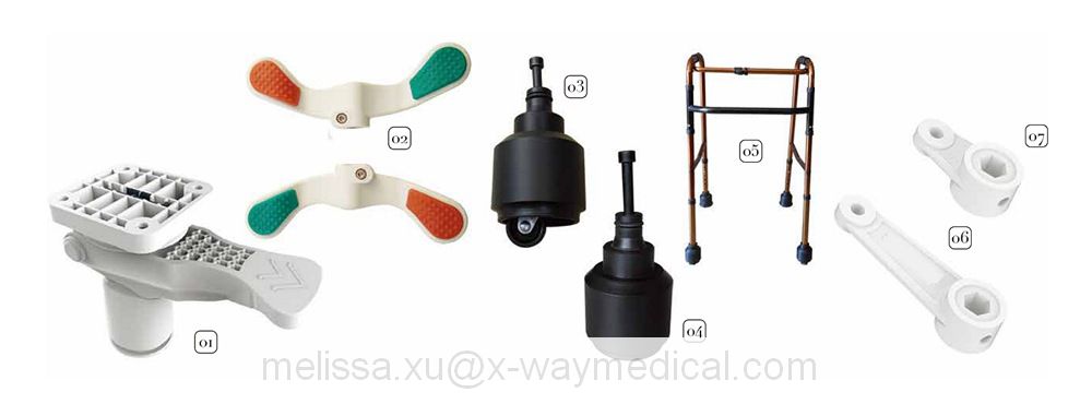 Wheel caster accessories central locking lifter lift supporter supports, walking aid castor, Zinc alloy long short connecting rod and pedals