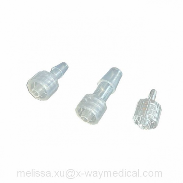Female Male luer lock adapter to pagoda-shape connectors, straight Tee-junction three links turbinate obconical tapered Y top-shaped joint