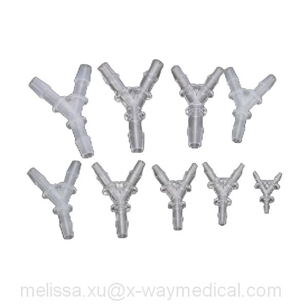 Female Male luer lock adapter to pagoda-shape connectors, straight Tee-junction three links turbinate obconical tapered Y top-shaped joint