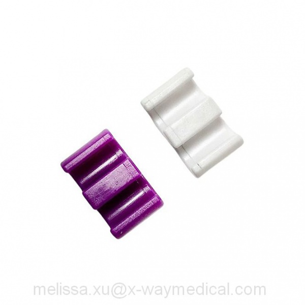 5.8mm Medical multiple channels guide wire protection casing tubing clips, double three valve guide wire protective dispenser clamps