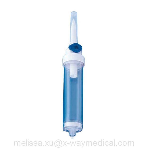 Medical non-vented IV infusion blood assembled drip chamber with filter, 40mm vented spike chamber assemblies with cap 20 60 15 10 drops