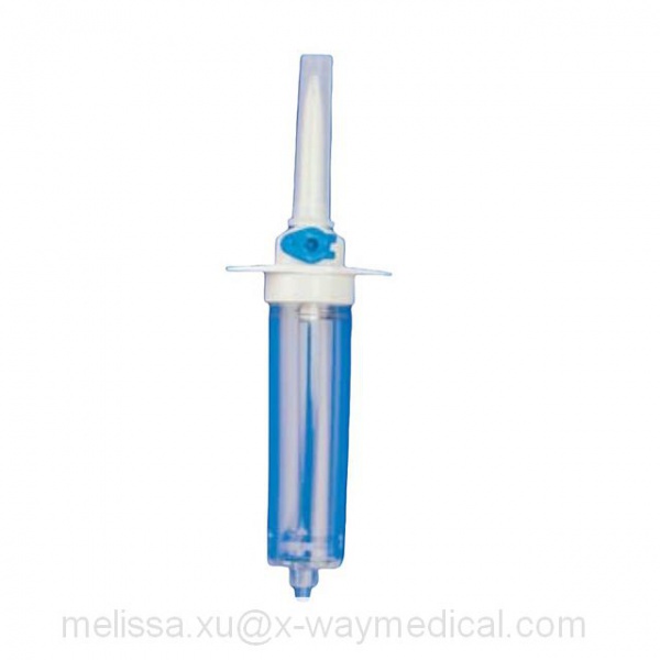Medical non-vented IV infusion blood assembled drip chamber with filter, 40mm vented spike chamber assemblies with cap 20 60 15 10 drops