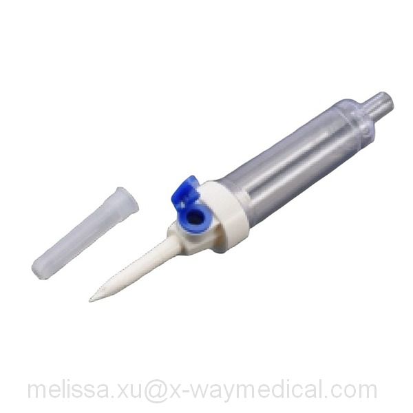 Medical non-vented IV infusion blood assembled drip chamber with filter, 40mm vented spike chamber assemblies with cap 20 60 15 10 drops