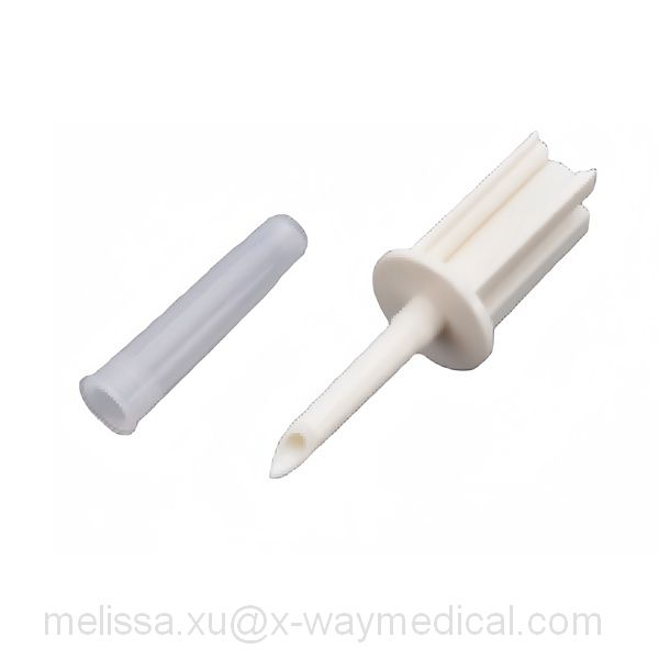 Contrast media vented spike, CT MRI agent female luer lock syringe, IV infusion straight non-vented spikes to tube 4mm 5.5mm 6mm 7.5mm