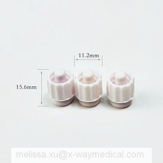 Vented Male lure caps, double non-vented dead-ender dust protection cap covers with recessed stem for luer activated valves