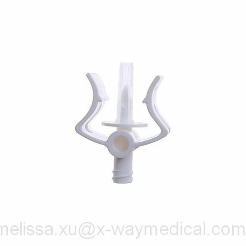 Chemotherapy cancer drug dispensing valve vented mini spike, chemical treatment dual membrane vial needle adapters