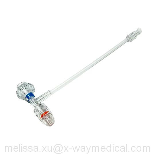 Adjustable valves sideport extension tubing with T spin lock cock 80346, 0F - 7F 9F 4Fr Tuohy Borst adapter tube with flat cap and side port