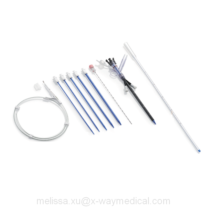 Medical 8F 10F - 22F Tract Gradual dilation Percutaneous Nephrostomy Catheter kit, minimally invasive dilation pack with fixation device and drainage catheter