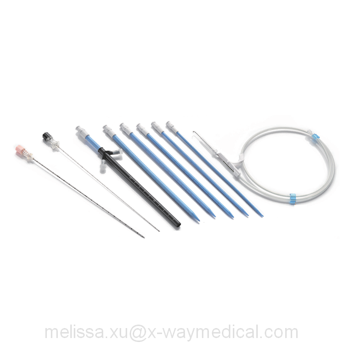 Medical 8F 10F - 22F Tract Gradual dilation Percutaneous Nephrostomy Catheter kit, minimally invasive dilation pack with fixation device and drainage catheter