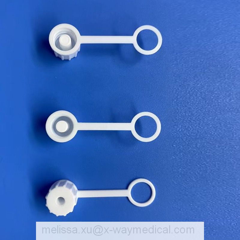 Medical Male luer cap with Straps, hangers ropings for 5.2mm 5.8mm 6.4mm tube end sling for covers plugs adapter connectors