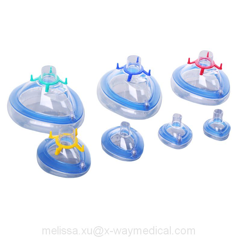 High quality Medical 15 - 22mm Anesthesia Mask with inflated air cushion, air inflation breathing masks for face breathe respiratory system china